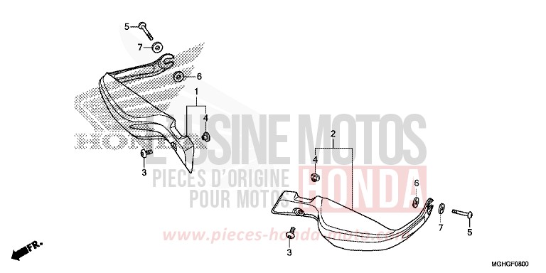 PROTEGE-DOIGTS de VFR1200X "Crosstourer" Méca PEARL COSMIC BLACK (NHA64) 2016